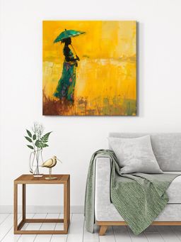 999Store - Canvas-Wrapped Serene Lady With Umbrella Painting