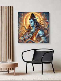 999Store - Canvas Wrapped Painting Of Lord Shiva In Meditation - Mystical Art Or Yoga Spaces