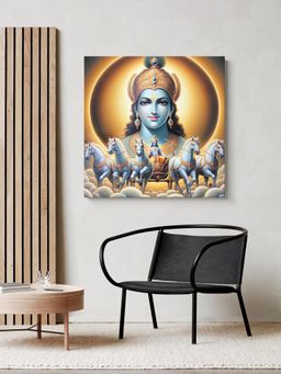 999Store - Radiant Sun God On Chariot Canvas-Wrapped Painting - Spiritual Art For Meditation