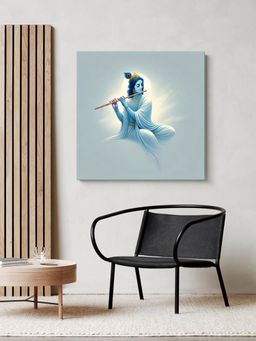 999Store - Minimalist Krishna Playing Flute Canvas-Wrapped Painting - Spiritual Home Accent