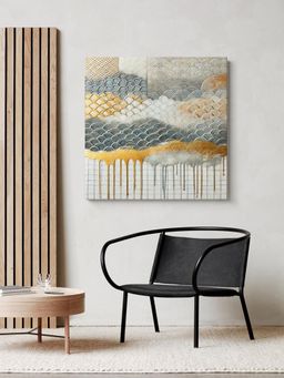 999Store - Modern Metallic Abstract Canvas Painting - Textured Art For Home And Office Decor