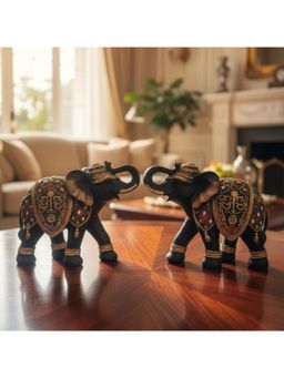 eCraftIndia - Set Of 2 Elephant Statue Showpiece For Home Decor Office Table