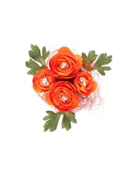 Premsons - Decorative Floating Ranunculus Flowers (4Fls & 3Lvs) (Pack Of 4)