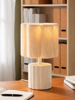 The Decor Mart - Modern Metal Table Lamp With Thread Shade