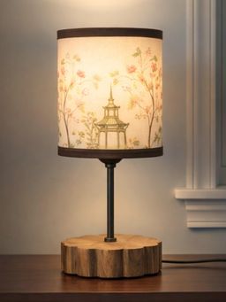 The Decor Mart - Elegant Table Lamp With Pagoda Print Shade