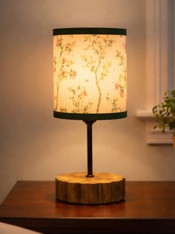 The Decor Mart - Handcrafted Table Lamp With Vintage Floral Shade