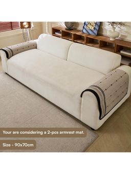 House of Quirk - Soft Durable Furniture Sofa Slipcover Protector 2 Pcs Armrest Brown
