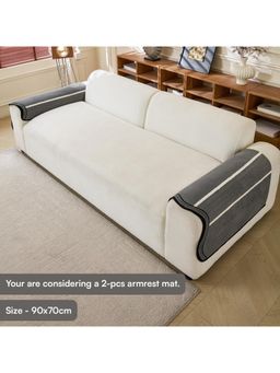 House of Quirk - Soft Durable Furniture Sofa Slipcover Protector 2 Pcs Armrest Grey