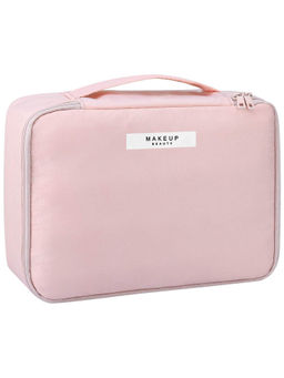 House of Quirk - Women Cosmetic Travel makeup Organizer Storage Bag Pouch (Pink)