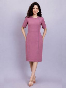 Powersutra - Structured Mauve Peplum Midi Dress