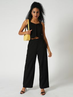 Globus - Women Black Sweetheart Neck Co-Ord (Set of 2)