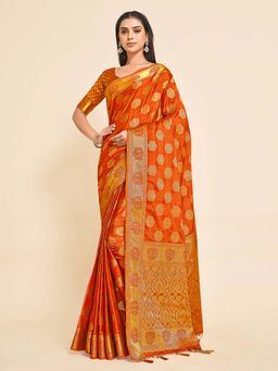 Mimosa - Women'S Kanjivaram Art Silk Saree With Unstiched Blouse