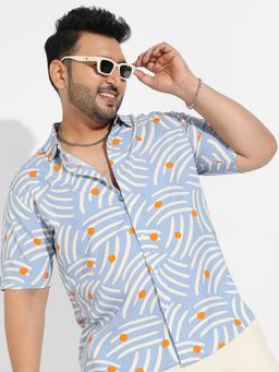 Instafab Plus - Men's Print Button Up Shirt