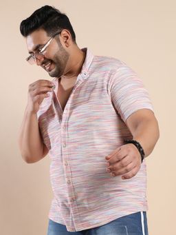Instafab Plus - Men's Multicolour Honeycomb Knit Shirt