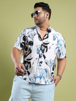 Instafab Plus - Men's Black & Blue Foliage Horse Shirt