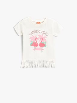 Koton - Girls White-printed T-shirt