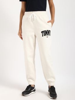 Tommy Hilfiger - Womens White Solid Joggers