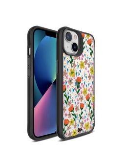 DailyObjects - Auburn Tulips Black Hybrid Clear Case Cover for iPhone 13 Mini 5.4 inch