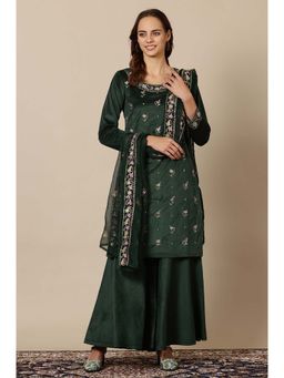 Aurelia - Green Floral Kurta with Palazzo and Dupatta (Set of 3)