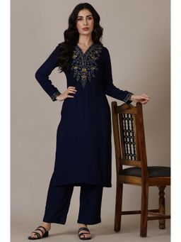 Aurelia - Blue Floral Kurta and Palazzo (Set of 2)