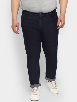 Urbano Plus - Men's Dark Blue Regular Fit Solid Jeans Stretchable