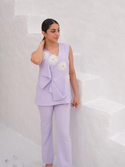 Rabnoor K Sethi - A Lavender Flap Design Co-Ord (Set of 2)