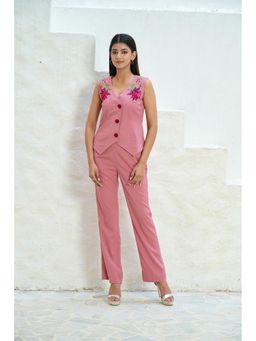 Rabnoor K Sethi - Pink Embroidered Co-Ord (Set of 2)