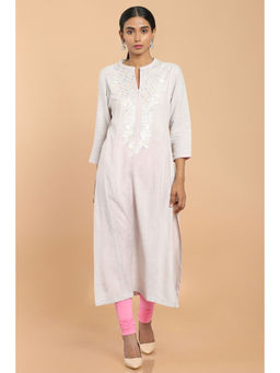 Soch - Grey Rayon Embroidered Kurta