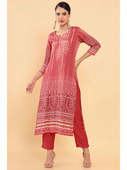 Soch - Women Rust Modal Printed Kurta (Set of 2)