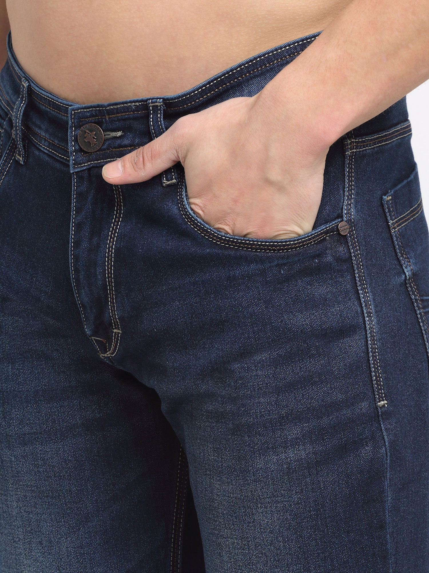 Buy Cantabil Mens Dirty Blue Jeans 