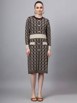 MODKLINE WITH MK - Brown Women's Mini Dress with Acrylic Premium Wool