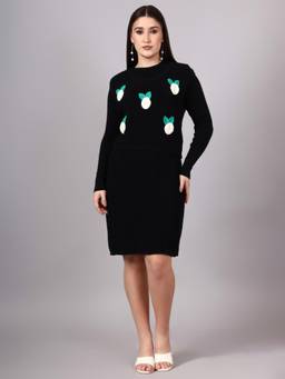 MODKLINE WITH MK - Black Women's Knit Midi Dress with Top