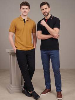 Greylongg - Multi-Colour Comfortable Men's Polo T-Shirt (Pack of 2)