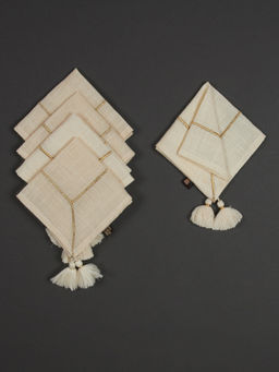 Ritu Kumar - Ivory Cochin Cocktail Napkin (Set of 4)