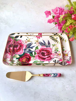 Faaya Gifting - Metal Rectangle Platter Medium - Tudor Blooms