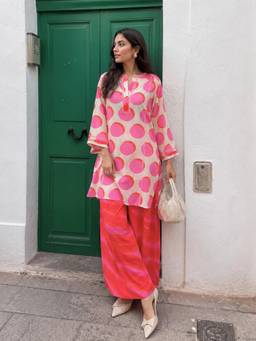 Poppi - Pink Bubblegum Kurta With Palazzo
