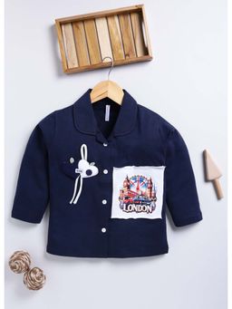 Toonyport - Navy Blue Cotton Full Sleeve Shirt