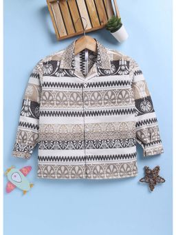 Toonyport - White Cotton Printed Full Sleeve Shirt