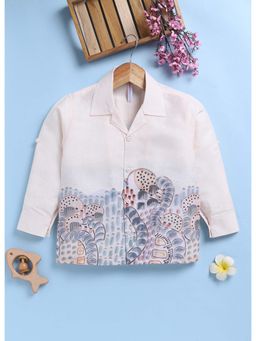 Toonyport - Cream Cotton Printed Full Sleeve Shirt