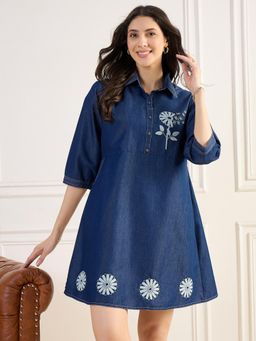 ZUMMER - Embroidered Denim Mini Dress