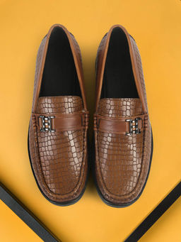 Metro - Men Tan Slip On Formal Loafers