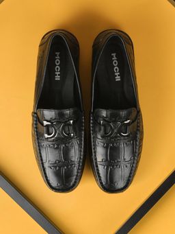 Mochi - Men Black Slip On Formal Loafers