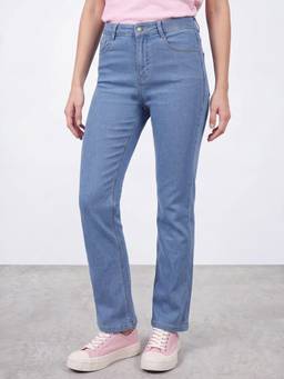 R&B - Women Light Blue High-Rise Straight Fit Table Product Jeans