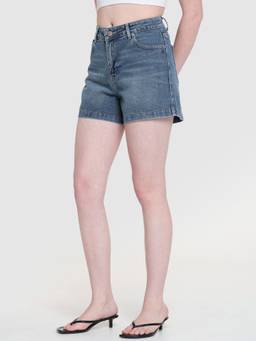 Xpose - Navy Blue Women Regular Fit Mid-Rise Cotton Denim Shorts