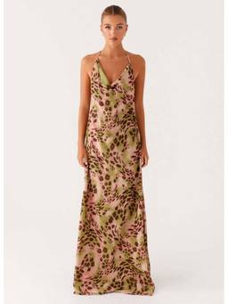 MISS MOSA BY AKANKSHA - Green Eleni Halterneck Printed Maxi Dress
