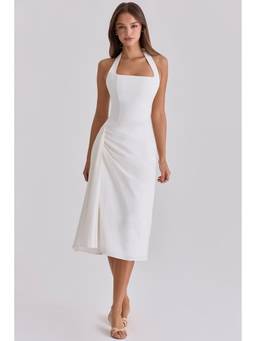 MISS MOSA BY AKANKSHA - White Riley Halterneck Midi Dress