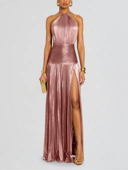 MISS MOSA BY AKANKSHA - Pink Saskia Backless Slit Maxi Dress