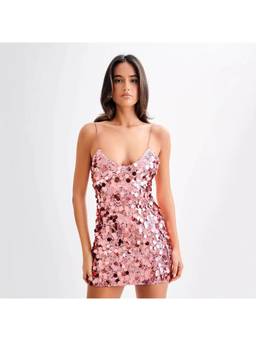 MISS MOSA BY AKANKSHA - Pink Tara Sequin Mini Dress