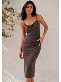 Lounge Dreams - Brown Bodycon Midi Dress