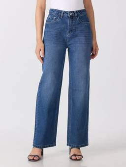 SHOWOFFFF - Women’s Navy Blue High Rise Straight Leg Jeans
